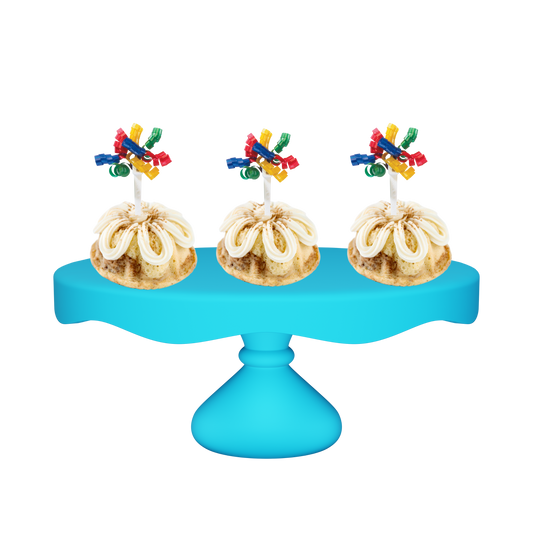 3" Bundties | Snickerdoodle Bundt Cake w/ 4-Color Primary Ribbon Cake Topper-Bundt Cakes-