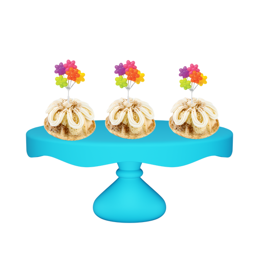 3" Bundties | Snickerdoodle Bundt Cake w/ Flower Shaped Balloon Cluster Cake Topper-Bundt Cakes-
