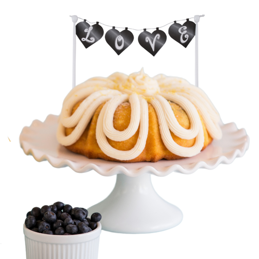 8" Big Bundt Cakes | Lemon Blueberry w/ "LOVE" Cake Banner