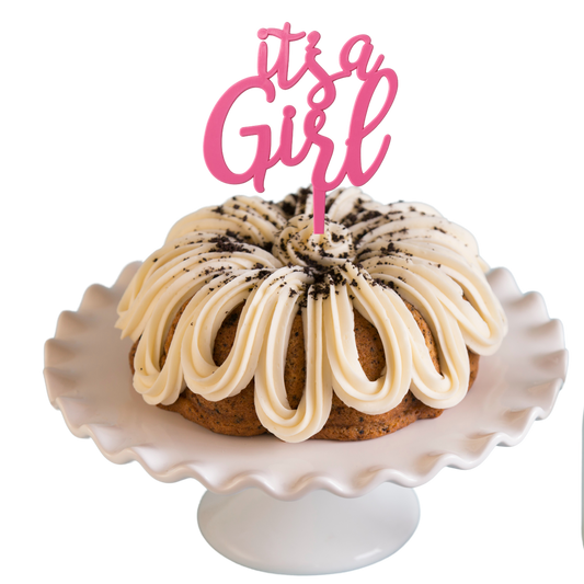 8" Big Bundt Cakes | Cookies n Cream w/ "IT'S A GIRL" Cake Topper