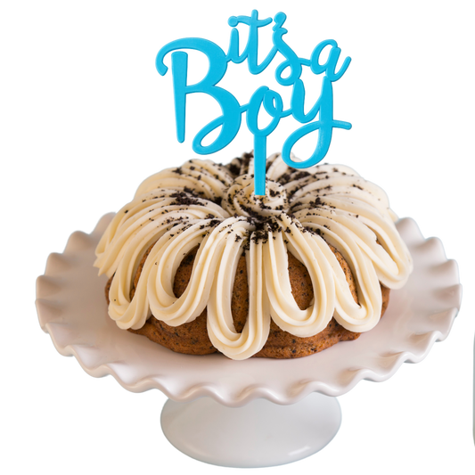 8" Big Bundt Cakes | Cookies n Cream w/ "IT'S A BOY" Cake Topper