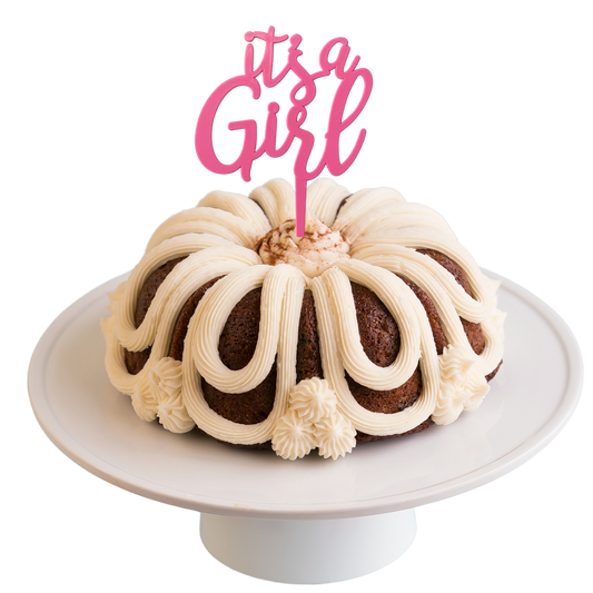 8" Big Bundt Cakes | 24 Carrot w/ "IT'S A GIRL" Cake Topper