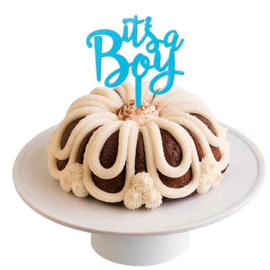 8" Big Bundt Cakes | 24 Carrot w/ "IT'S A BOY" Cake Topper