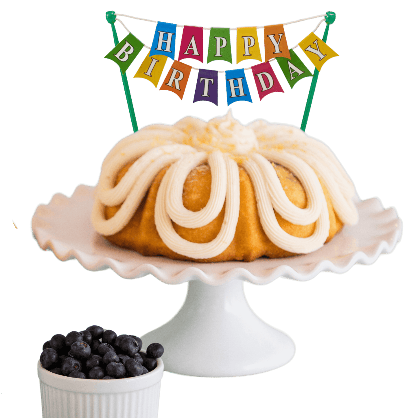 Lemon Blueberry "HAPPY BIRTHDAY" Banner Bundt Cake