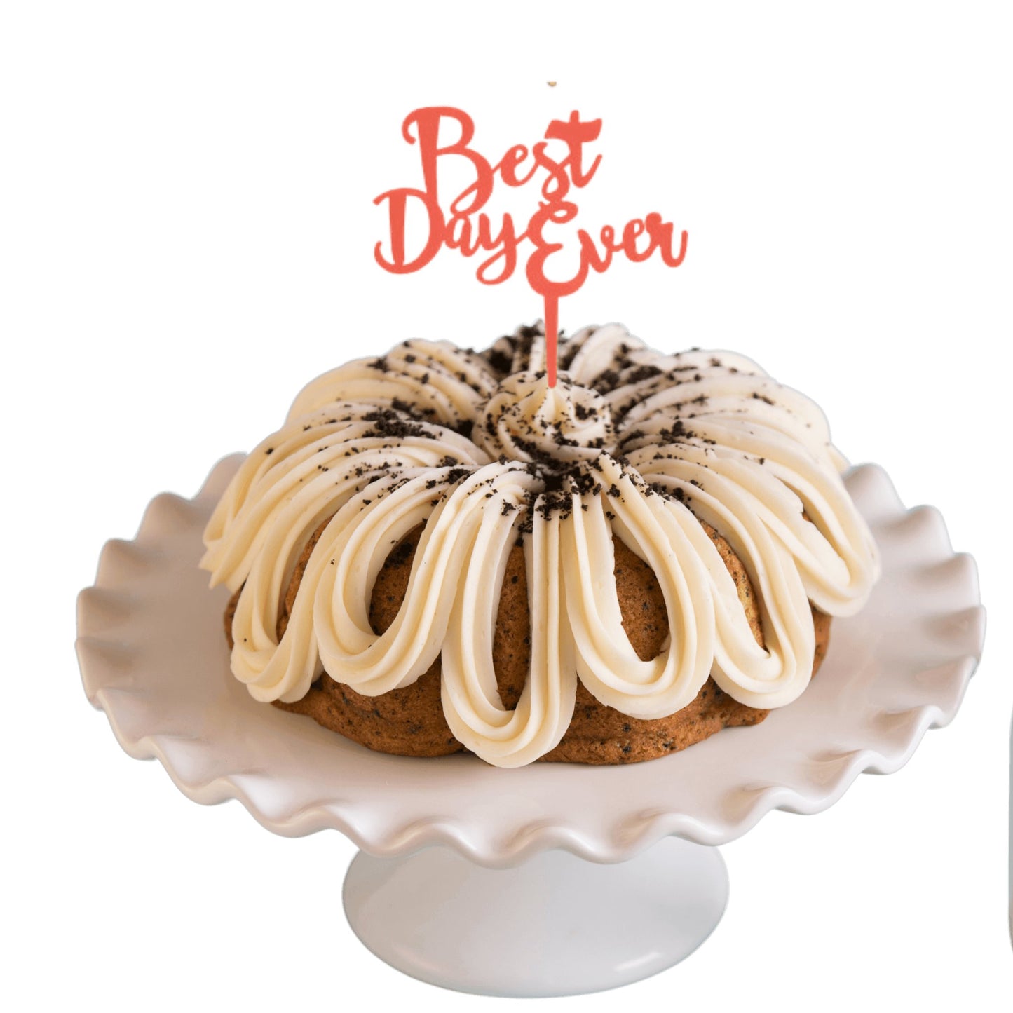 Cookies n' Cream | Coral "BEST DAY EVER" Candle Holder Bundt Cake