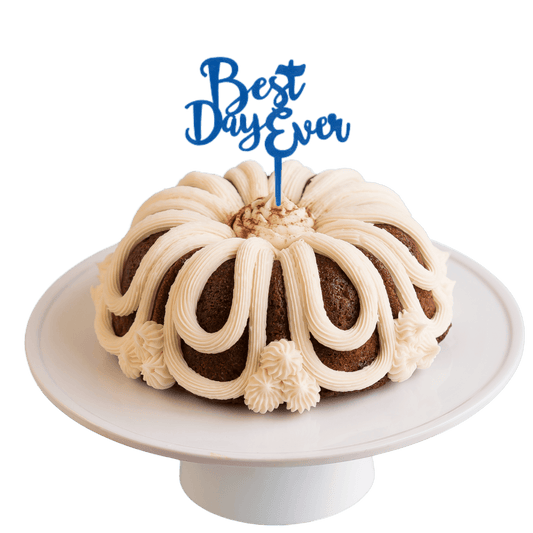 Vanilla Bean Black "HAPPY BIRTHDAY" Cake Topper & Candle Holder Bundt Cake-Wholesale Supplies-