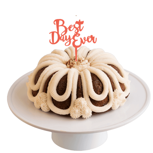 24 Carrot Silver "HAPPY BIRTHDAY" Cake Topper & Candle Holder Bundt Cake-Wholesale Supplies-