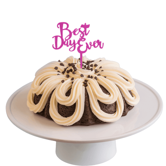 Red Velvet "HAPPY BIRTHDAY" Black Cake Topper & Candle Holder Bundt Cake-Wholesale Supplies-