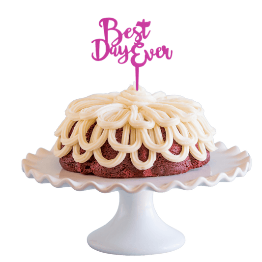 Lemon Squeeze Black "HAPPY BIRTHDAY" Cake Topper & Candle Holder Bundt Cake-Wholesale Supplies-