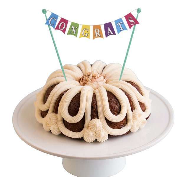 24 Carrot | "CONGRATS" Banner Bundt Cake