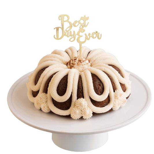 24 Carrot Gold "BEST DAY EVER" Candle Holder Bundt Cake