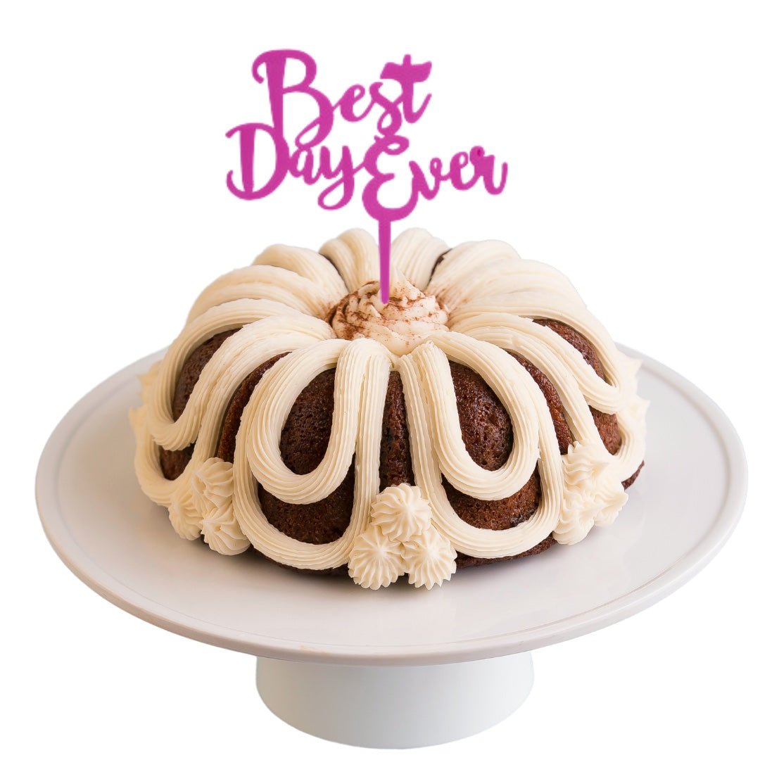 24 Carrot Purple "BEST DAY EVER" Candle Holder Bundt Cake