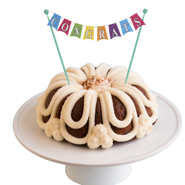 Big Bundt Cakes | "CONGRATS" Banner Bundt Cake