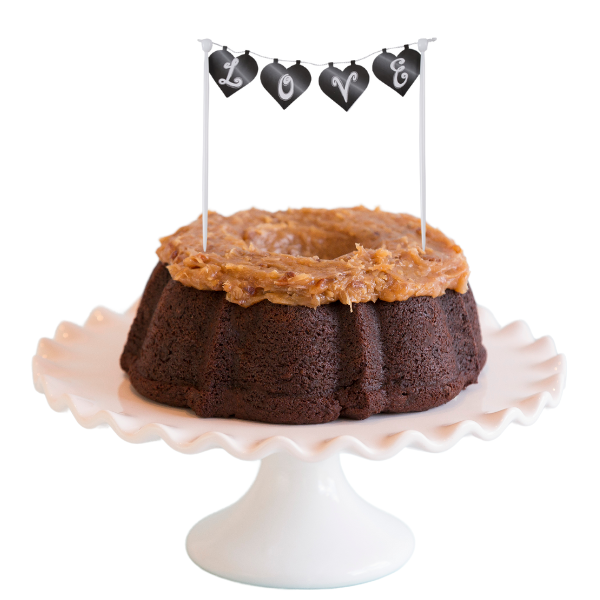 Big Bundt Cakes | Chalkboard "LOVE" Banner Bundt Cake