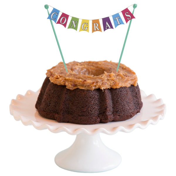 Big Bundt Cakes | "CONGRATS" Banner Bundt Cake