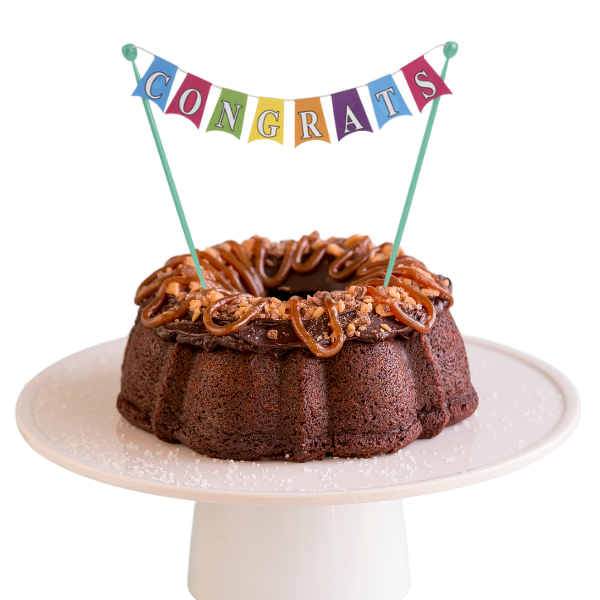 Big Bundt Cakes | "CONGRATS" Banner Bundt Cake