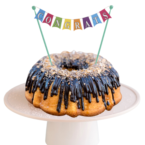 Big Bundt Cakes | "CONGRATS" Banner Bundt Cake