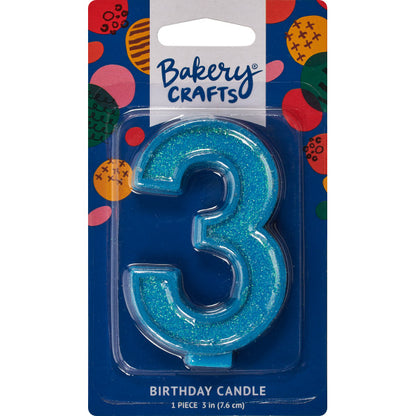 Candles | Numeral 3 Glitter