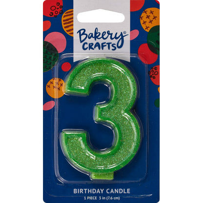 Candles | Numeral 3 Glitter