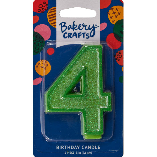 Candles | Numeral 4 Glitter