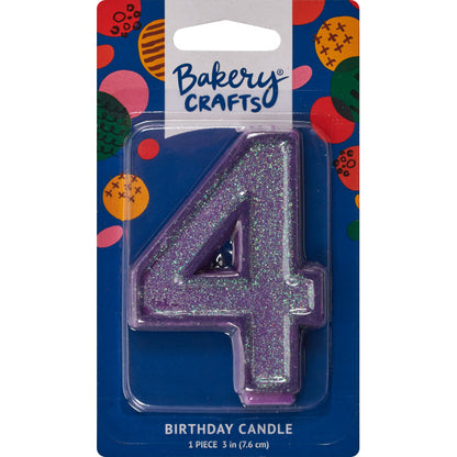 Candles | Numeral 4 Glitter