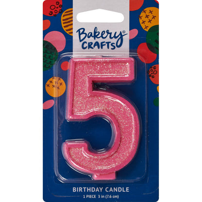 Candles | Numeral 5 Glitter
