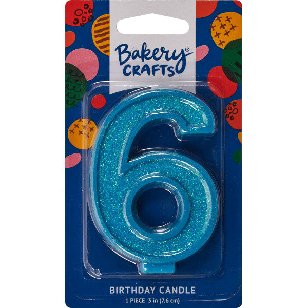 Candles | Numeral 6 Glitter