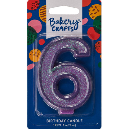 Candles | Numeral 6 Glitter