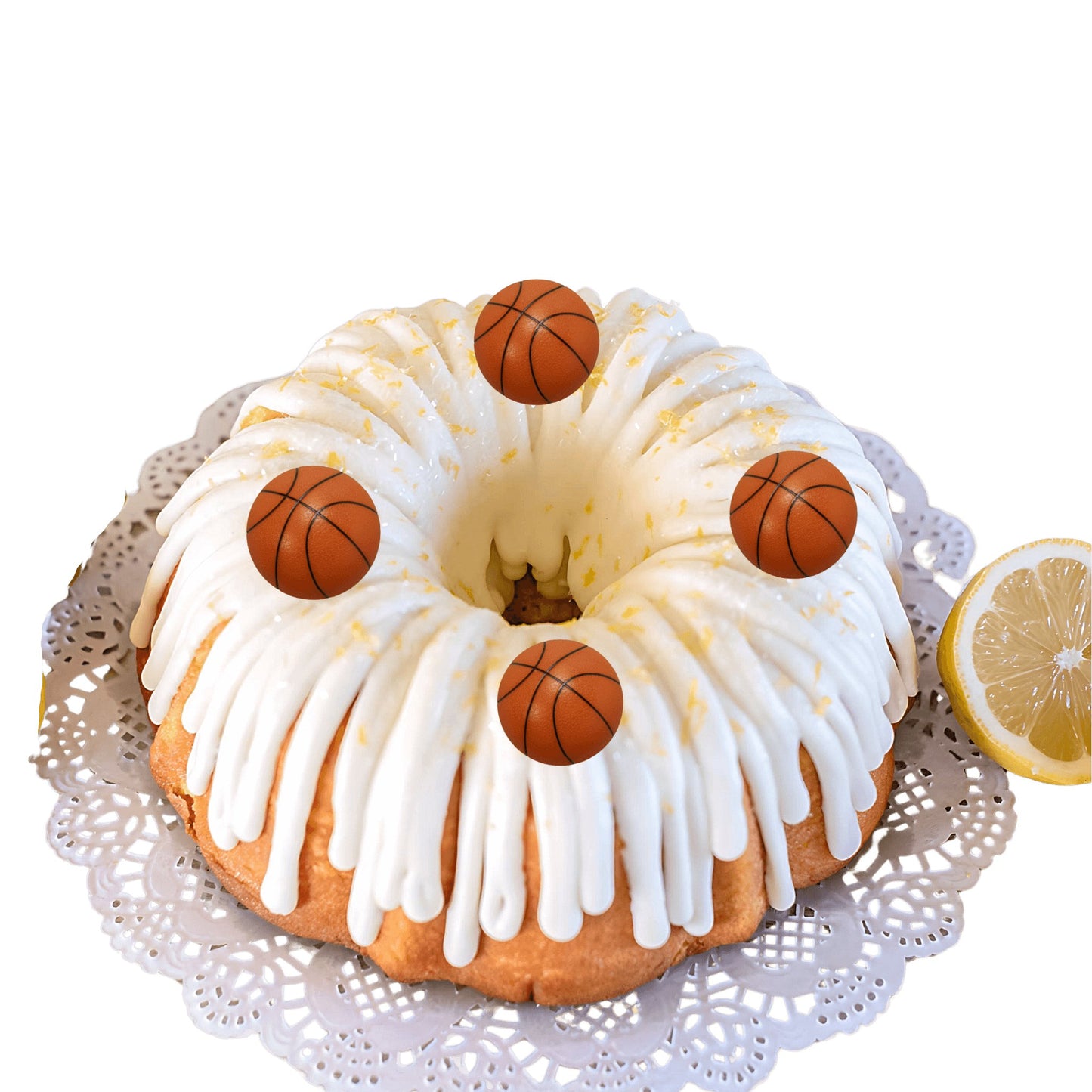 8" Shipping Big Bundt Cakes | Basketball Themed Bundt Cake