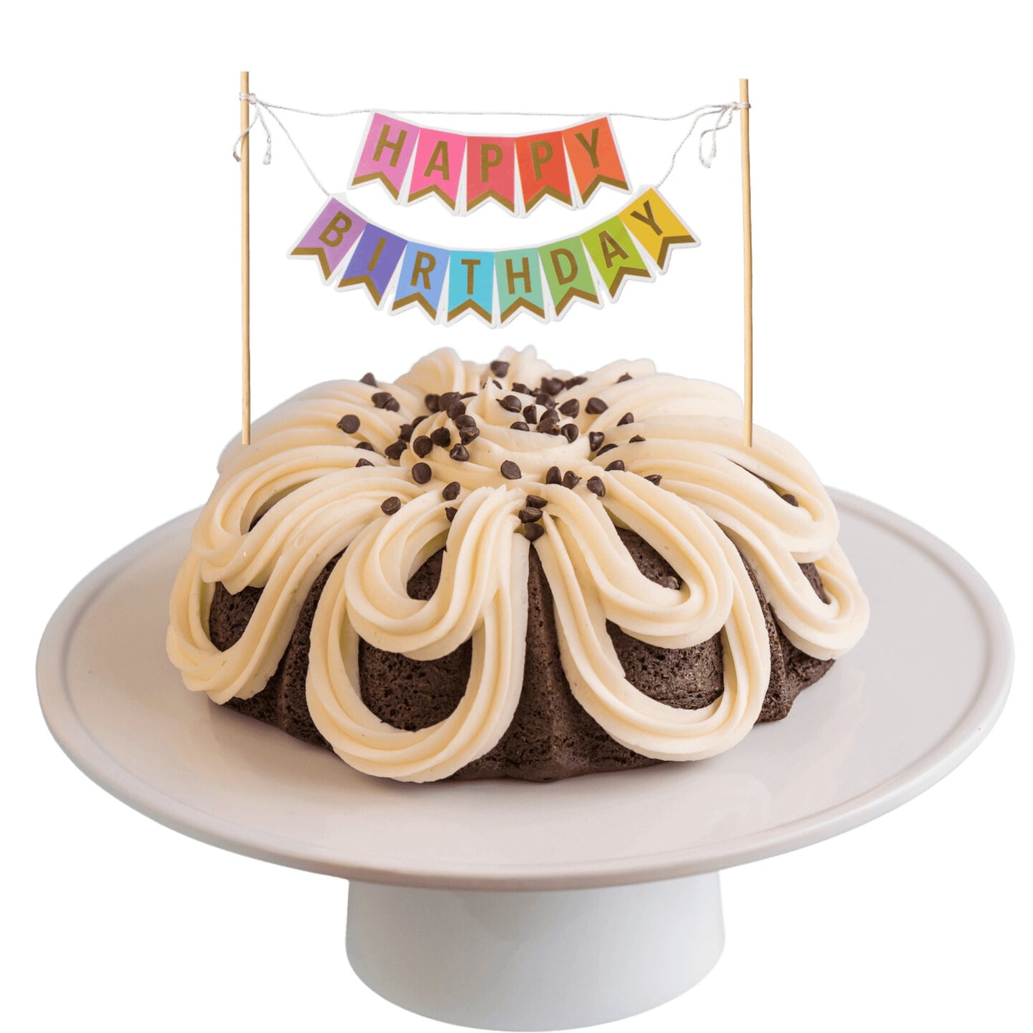 8" Shipping Big Bundt Cakes | "HAPPY BIRTHDAY" Awning Banner Bundt Cake