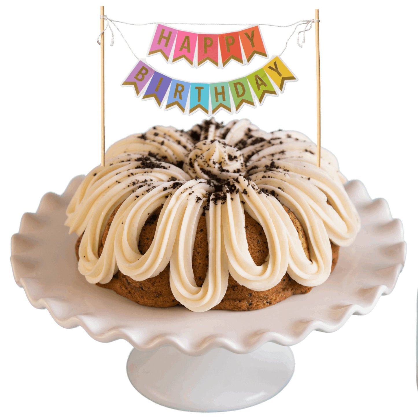 8" Shipping Big Bundt Cakes | "HAPPY BIRTHDAY" Awning Banner Bundt Cake