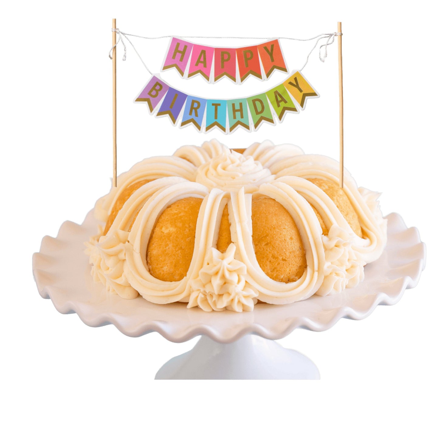 8" Shipping Big Bundt Cakes | "HAPPY BIRTHDAY" Awning Banner Bundt Cake