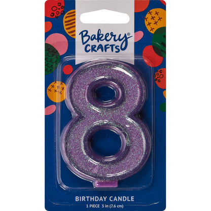 Candles | Numeral 8 Glitter