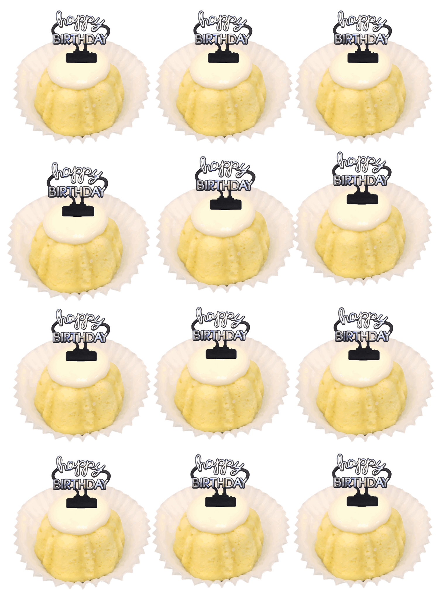 Bitty Bundts | One Dozen Bitty Bundts Lemon Squeeze Birthday Topper-Bundt Cakes-
