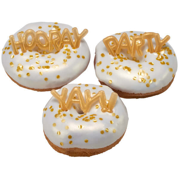 Cake Toppers | Gold Balloon Mini Words
