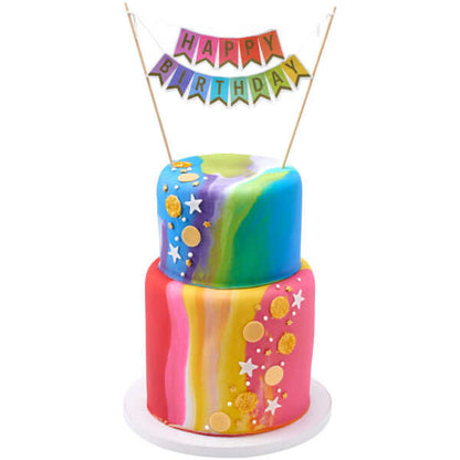 Cake Toppers | Happy Birthday Colorful Banner