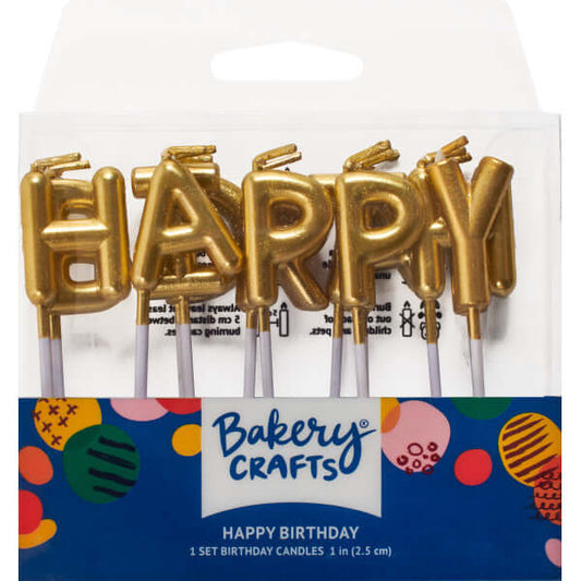 Candles | Gold Happy Birthday Letters