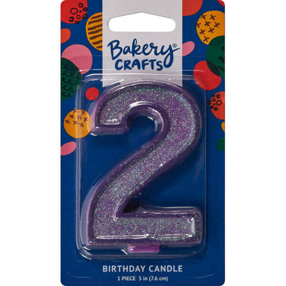 Candles | Numeral 2 Glitter