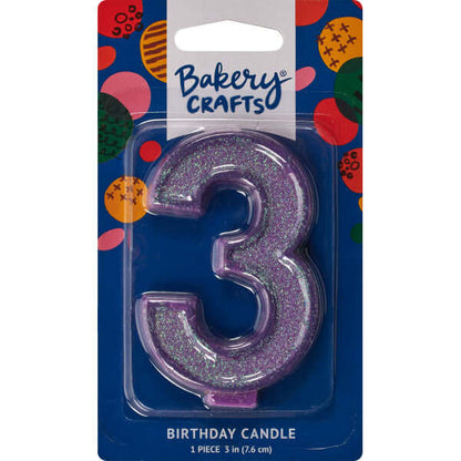 Candles | Numeral 3 Glitter