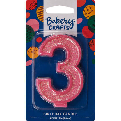 Candles | Numeral 3 Glitter