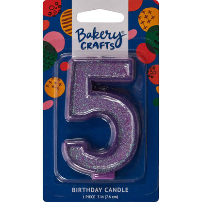 Candles | Numeral 5 Glitter