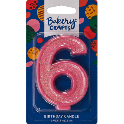 Candles | Numeral 6 Glitter