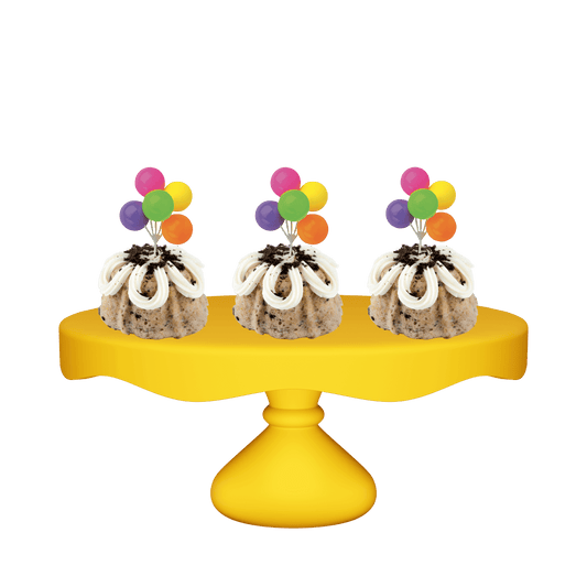 Cookies n' Cream Bundties w/ Neon Balloon Cluster Cake Topper-Bundt Cakes-