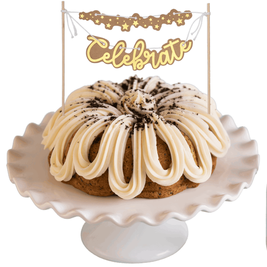 Cookies n' Cream "CELEBRATE" Cake Banner Bundt Cake-Wholesale Supplies-