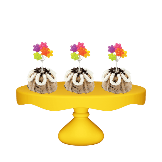 Cookies n' Cream Bundties w/ Flower Shaped Cluster Cake Topper-Bundt Cakes-