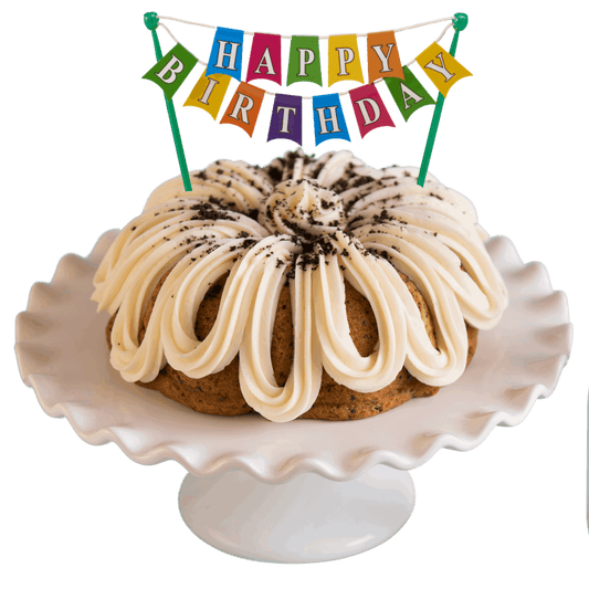Cookies n' Cream "HAPPY BIRTHDAY" Banner Bundt Cake-