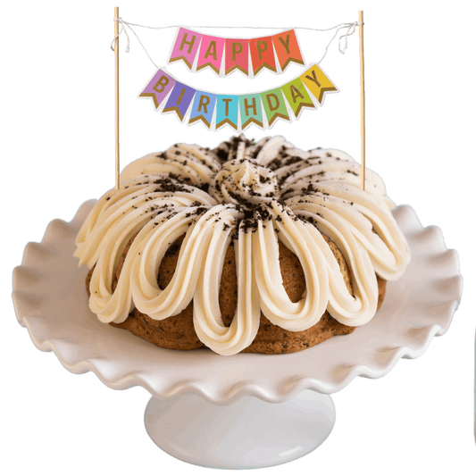 Cookies n' Cream "HAPPY BIRTHDAY" Colorful Awning Cake Banner Bundt Cake-Bundt Cakes-