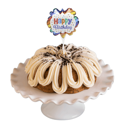 Cookies n' Cream Inflatable Happy Birthday Anagram® Bundt Cake-Bundt Cakes-