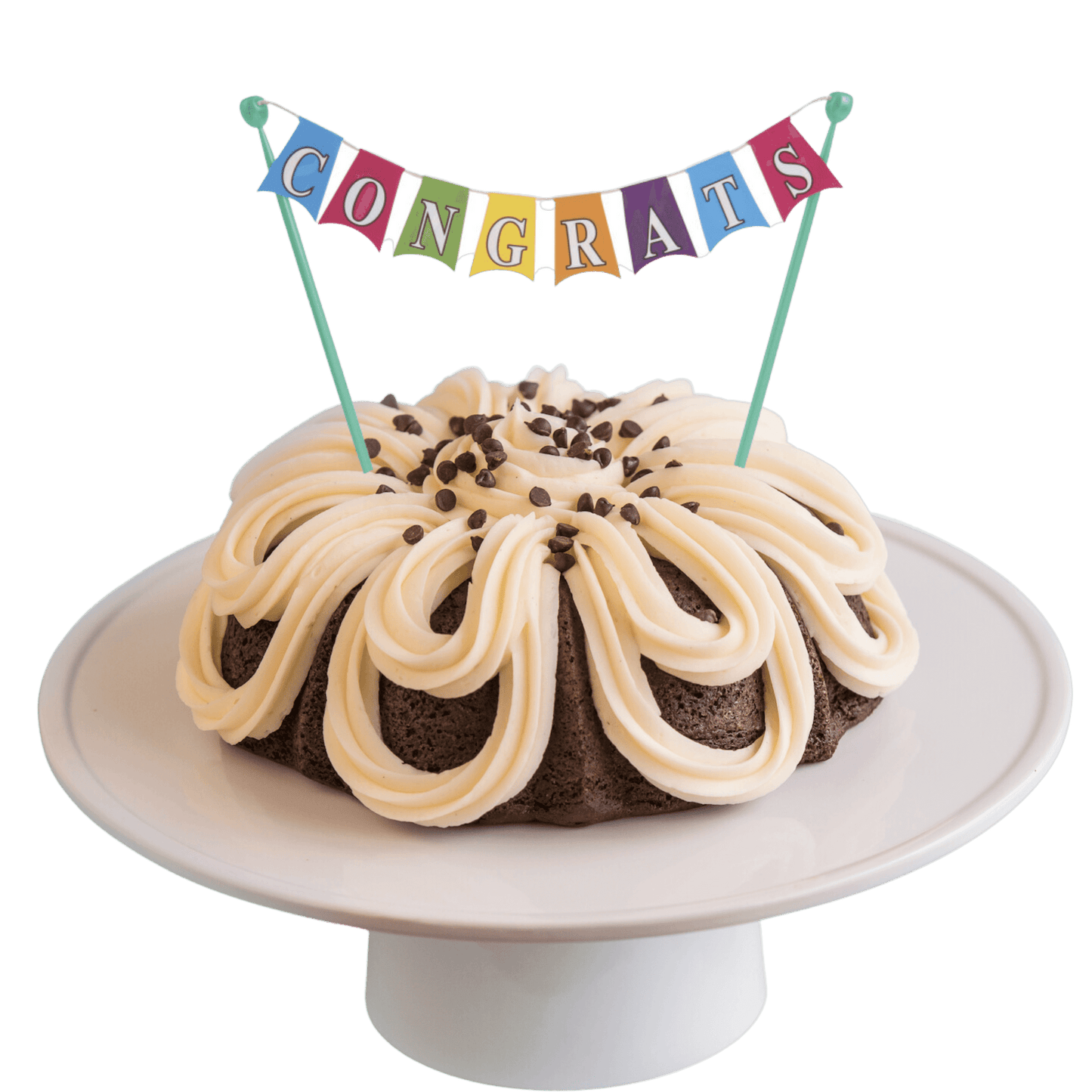 Double Chocolate | "CONGRATS" Cake Banner Bundt Cake - Bundt Cakes