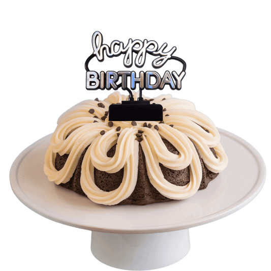 Double Chocolate | "HAPPY BIRTHDAY" Neon Sign Bundt Cake - Bundt Cakes